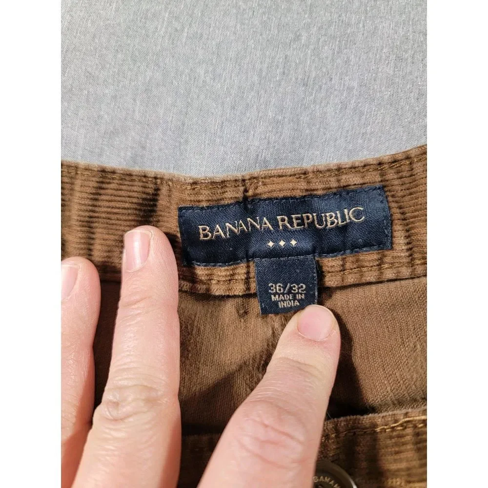Vtg‎ Banana Republic Corduroy Chino Pants Mens 38x30 Brown Straight Leg